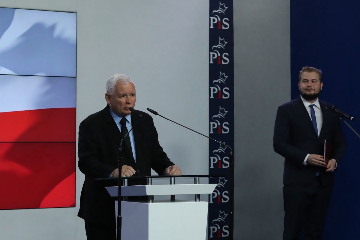 Na zdjęciu: Jarosław Kaczyński oraz Michał Moskal