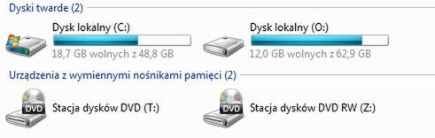 Zmień literę partycji 1