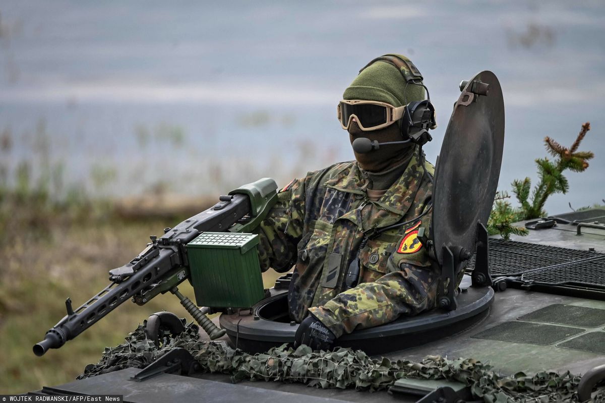 Niemiecki żołnierz na manewrach NATO w Polsce