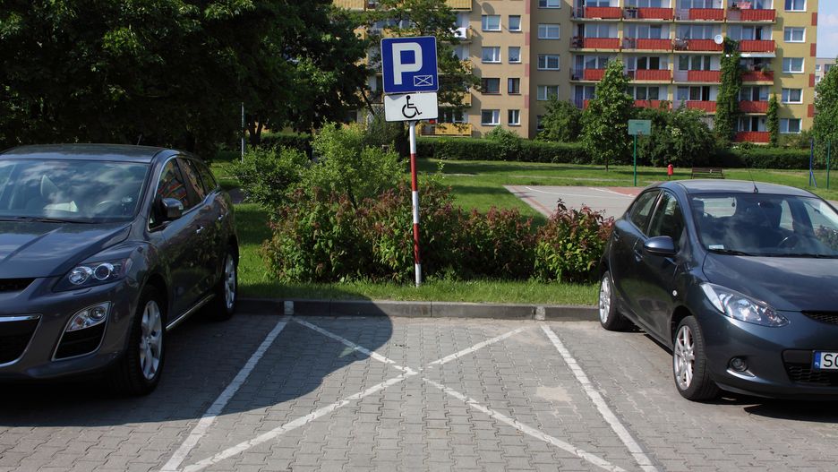 parkin, inwalida, samochód, ulica, zakaz pakowania, miejsce, auto, koperta