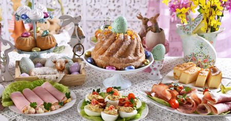 Śniadanie wielkanocne – jajka, żur, kiełbasa, mięsa, pasztet, ciasta. Tradycyjne potrawy i zdrowe inspiracje na Wielkanoc