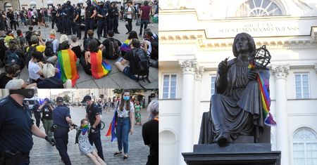 Protesty po zatrzymaniu działaczki LGBT. Aktywiści zablokowali centrum Warszawy, a policja użyła siły (ZDJĘCIA)