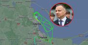 Cztery próby lądowania. Zarejestrowano lot prezydenta