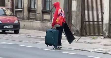Taki widok w Łodzi. Aż zaczęła nagrywać. "Kunszt równowagi"