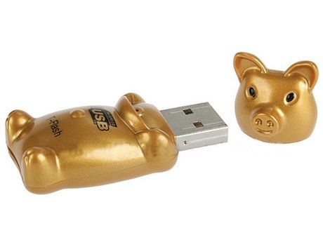 Czytnik kart micro SD złoty jak... świnia 2