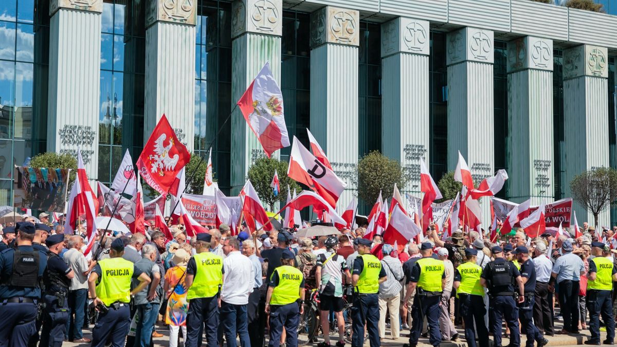 Zgromadzenie przed budynkiem Sądu Najwyższego