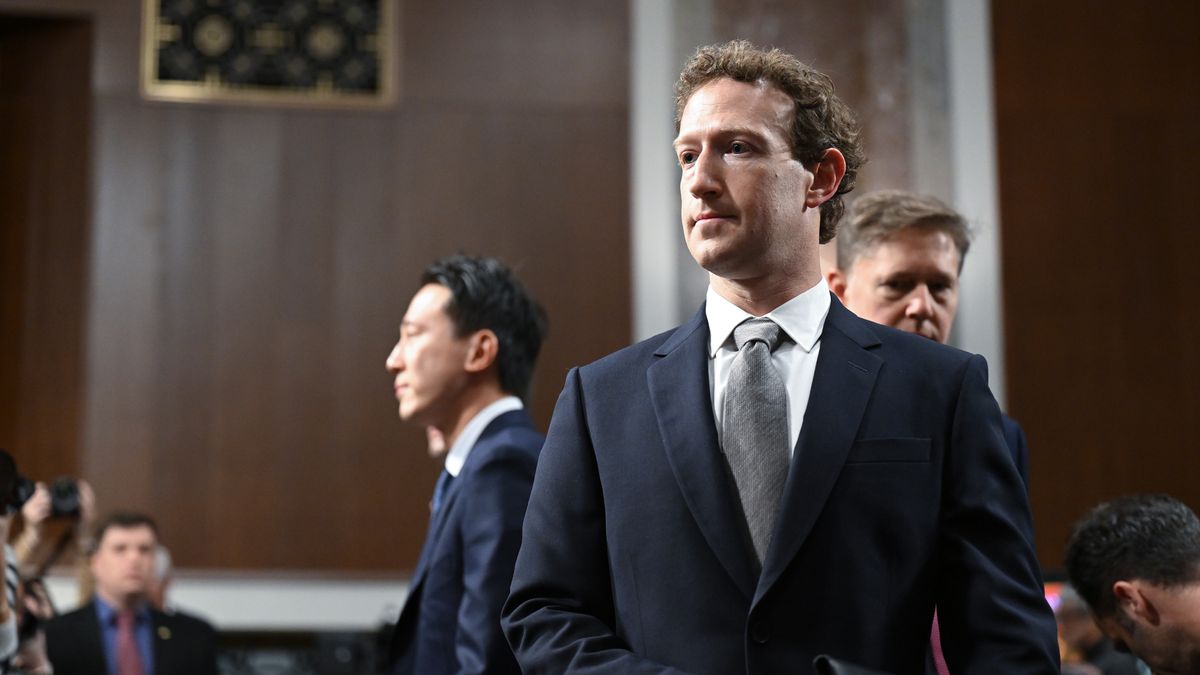 WASHINGTON, DC - JANUARY 31: CEO of Meta, Mark Zuckerberg arrives for a Senate Judiciary Committee hearing with representatives of social media companies at the Dirksen Senate Office Building on Wednesday January 31, 2024 in Washington, DC. (Photo by Matt McClain/The Washington Post via Getty Images)