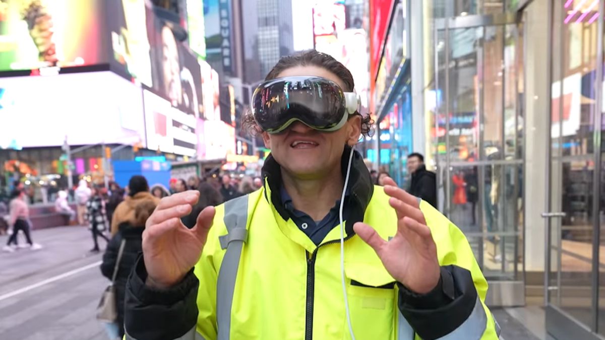 Apple Vision Pro na ulicy