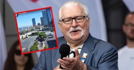 Lech Wałęsa nieobecny na obchodach. na zdjciu pokazal, gdzie jest