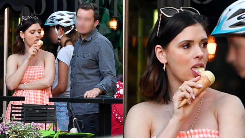 Klaudia Halejcio na lodach z rodziną