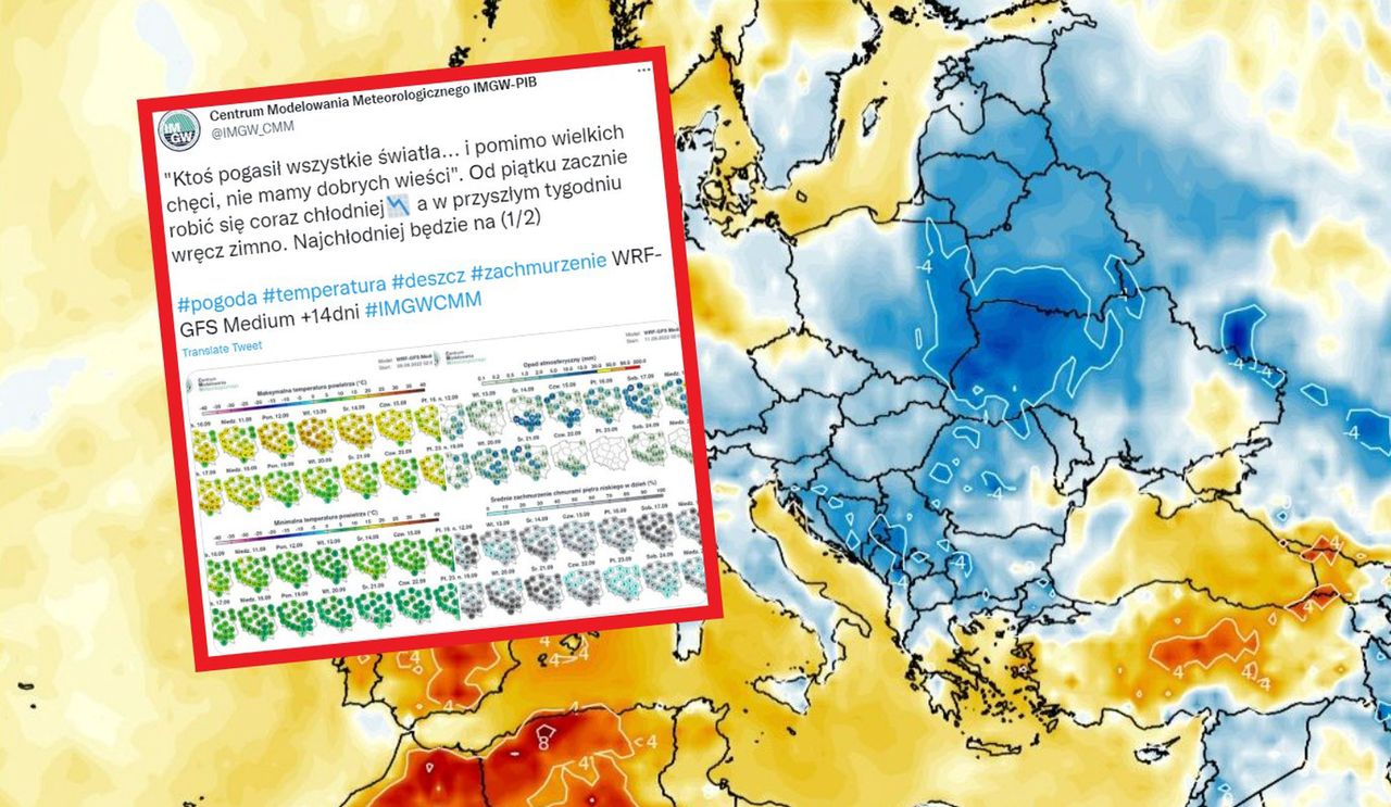 Pogoda na dwa tygodnie. Długoterminowa prognoza IMGW wskazuje na ochłodzenie