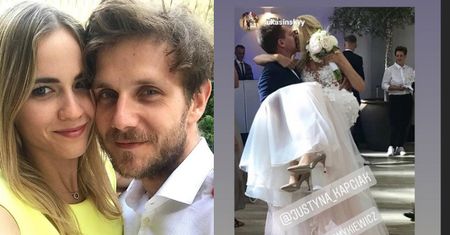 Zarośnięty Antek Królikowski cieszy się z weselnego selfie z dziewczyną (FOTO)