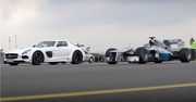 Starcie na prostej: Mercedes SLS AMG Black Series vs. F1 W03