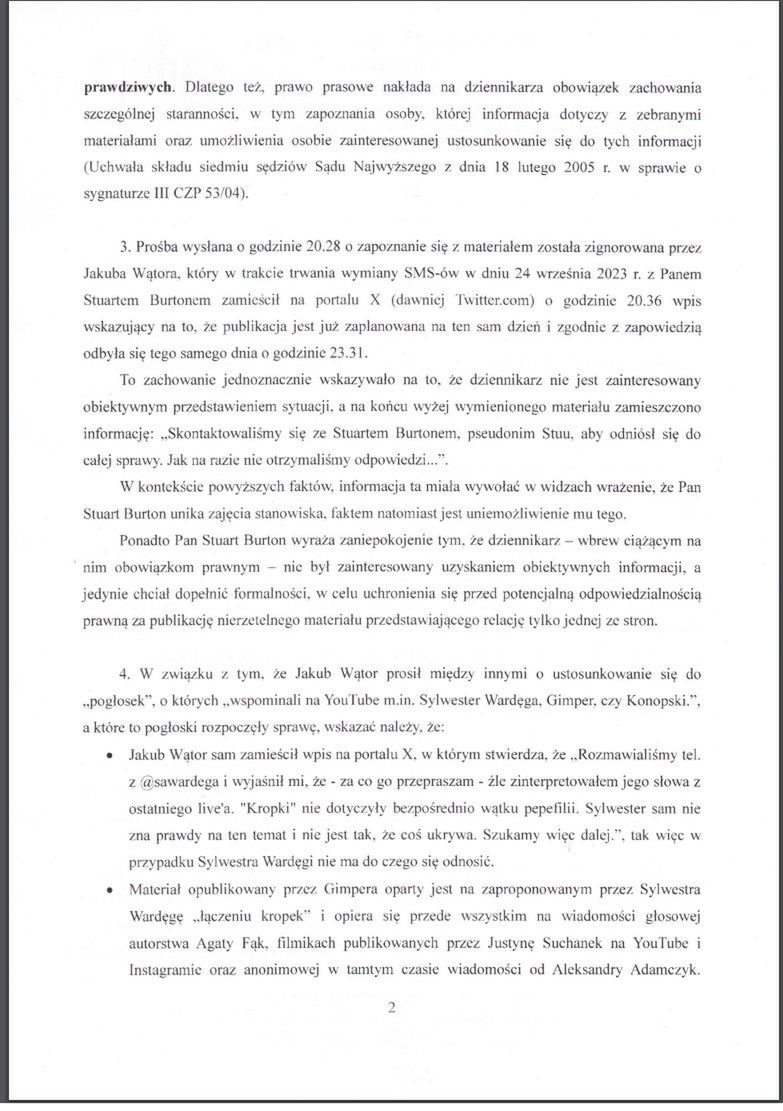 Stuu wydał oświadczenie