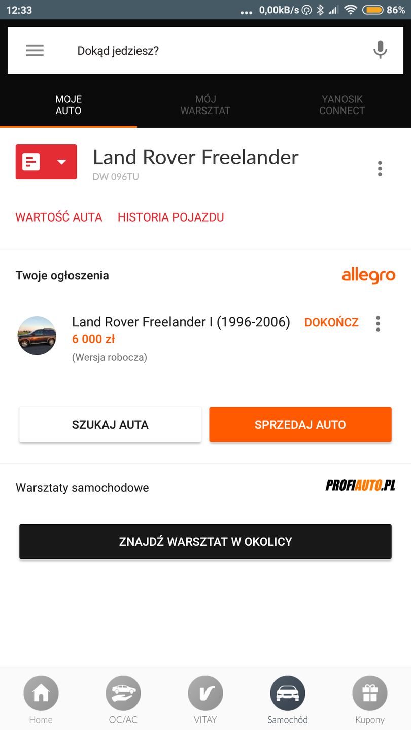 aukcja sprzedaży mojego Freelandera gotowa do wystawienia