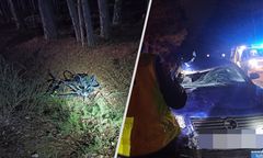 Tragedia pod Lubinem. Potrącono dwóch rowerzystów, ojciec nie żyje, syn w szpitalu