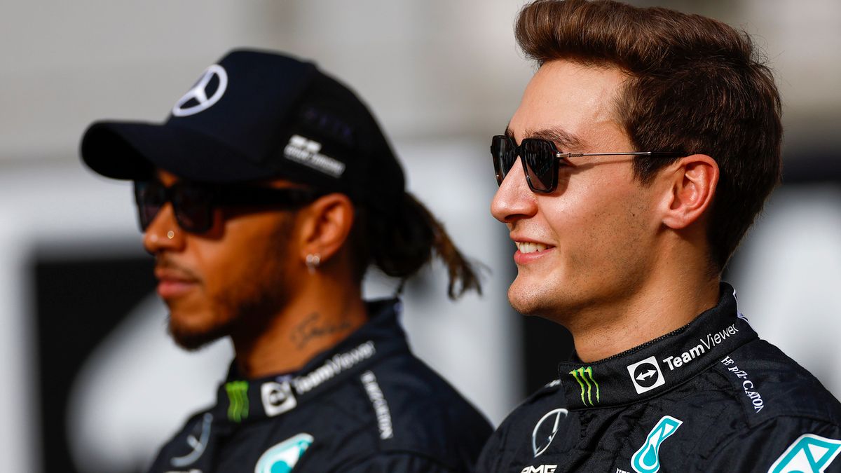 Materiały prasowe / Mercedes / Na zdjęciu: George Russell (na pierwszym planie), w tle Lewis Hamilton