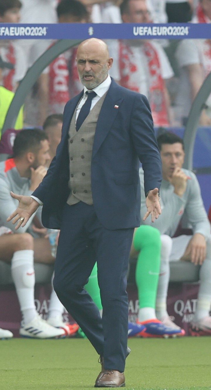 Michał Probierz na meczu Polska-Austria