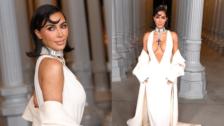 Kim Kardashian przyciąga wzrok na gali Lacma. Celebrytka wyeksponowała naszyjnik księżnej Diany za 850 TYSIĘCY ZŁOTYCH