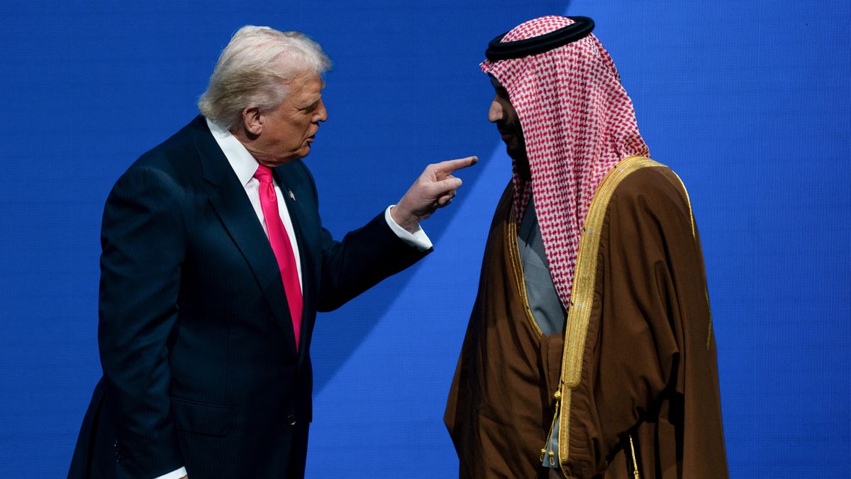 US President Donald Trump and Mohammed bin Salman, Saudi Arabia's crown prince, during the US-Saudi Investment Forum at the Kennedy Center in Washington, DC, US, on Wednesday, Nov. 19, 2025. The US-Saudi Investment Forum 2025 brings together visionaries, leaders, and changemakers shaping the future of global investment. Photographer: Stefani Reynolds/Bloomberg via Getty Images
