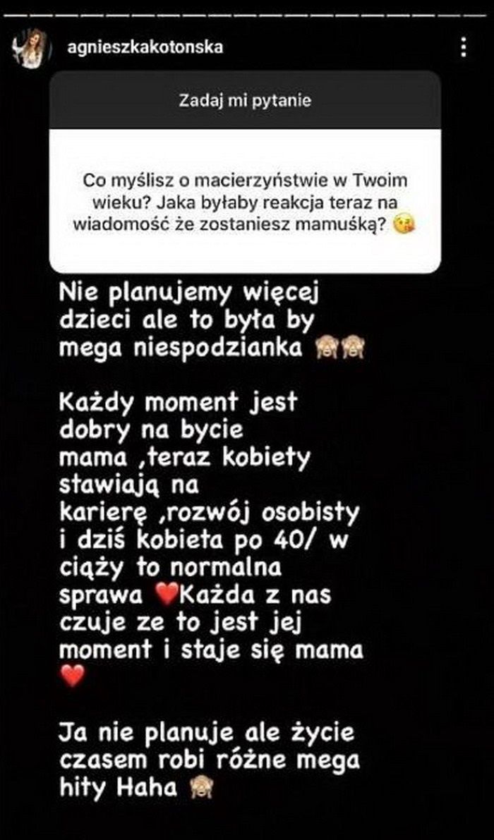 Agnieszka Kotońska odpowiada na pytania fanów na Instagramie