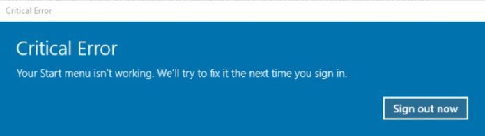 Problem z Menu Start po aktualizacji KB4517389, źródło: Windows Latest.