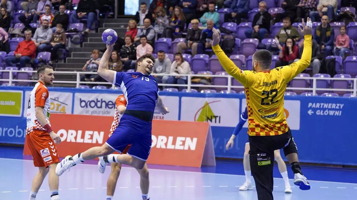 Materiały prasowe / Orlen Superliga / Na zdjęciu: szczypiorniści podczas meczu MKS Zagłębie Lubin - KGHM Chrobry Głogów