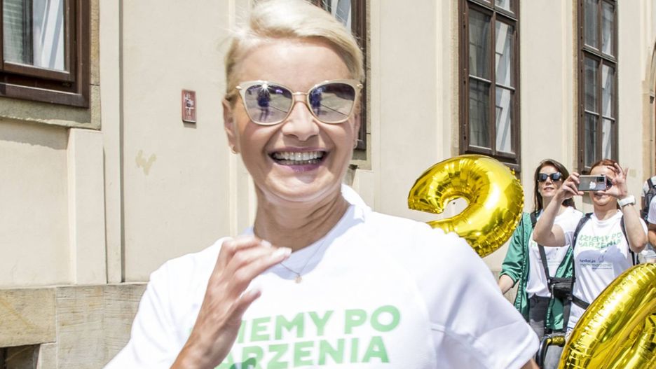 Małgorzata Kożuchowska w najmodniejszych spodniach sezonu