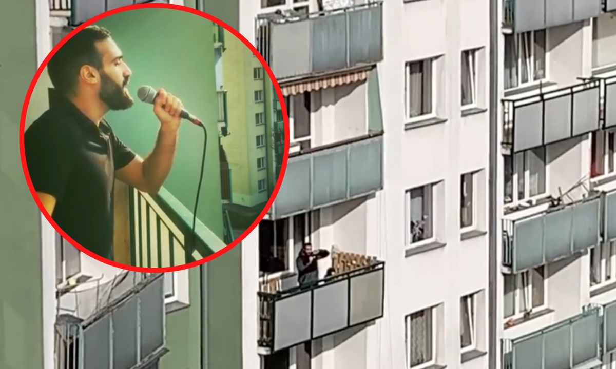 Sami Harb koncertuje na balkonie. Zainspirował się Włochami