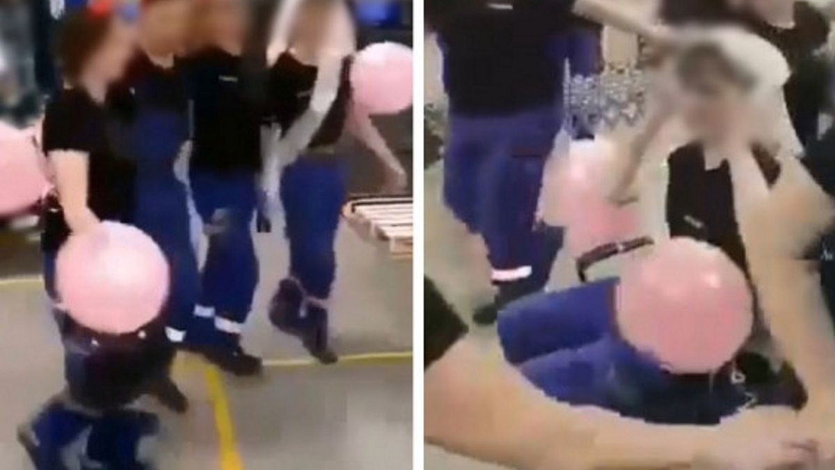 Wieczór panieński w jednej z hal produkcyjnych w powiecie gostyńskim. 