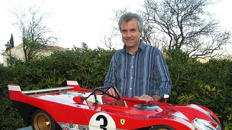 Pierre Scerri i jego model Ferrari 312PB (fot.craftsmanshipmuseum.com)