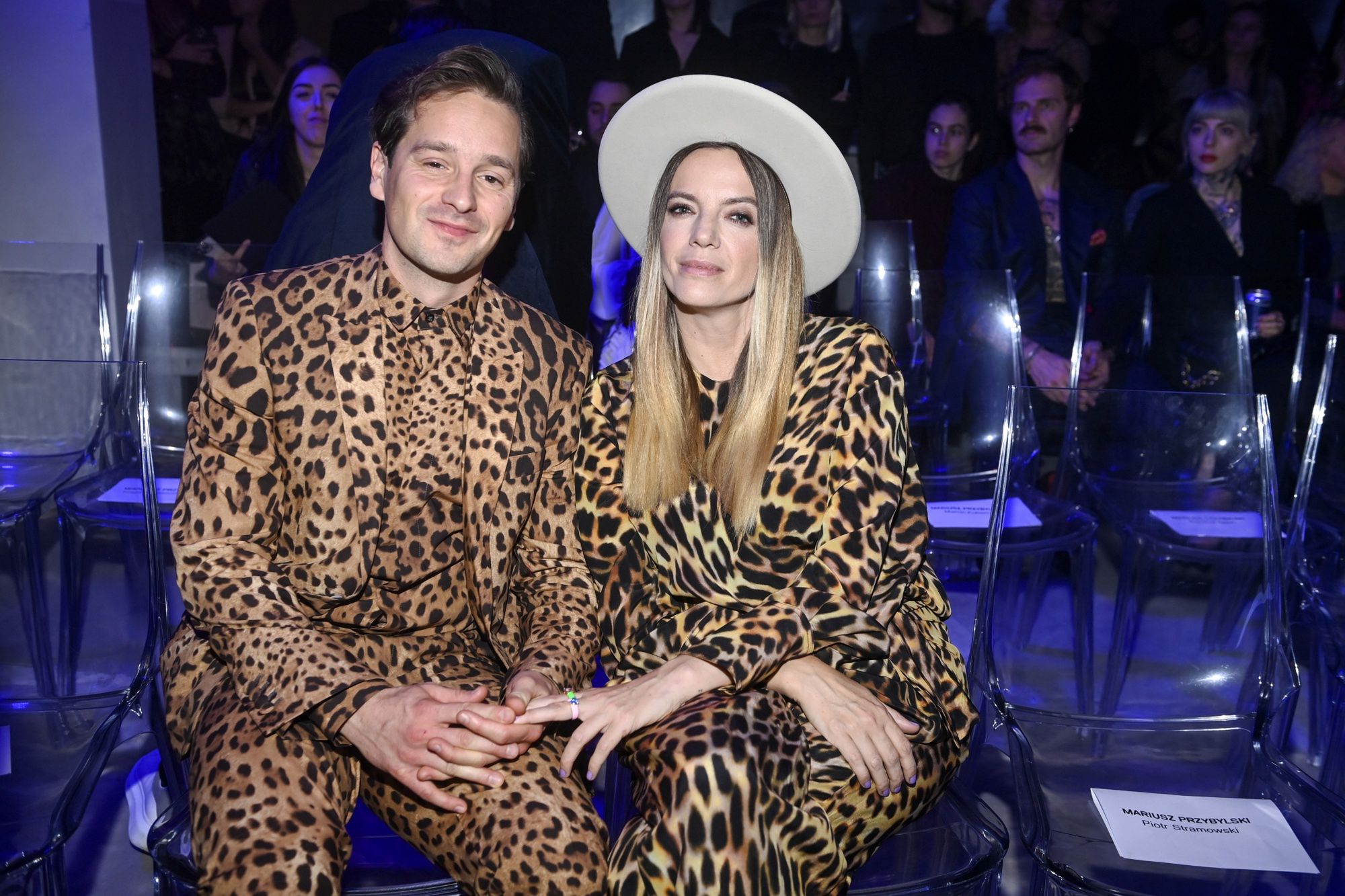 Krzysztof Zalewski i Olga Tuszewska na pokazie Mariusza Przybylskiego