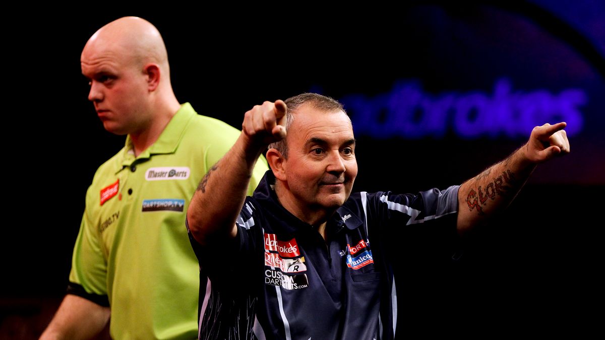 Phil Taylor w meczu z Michaelem van Gerwenem