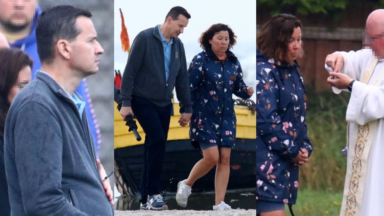 Mateusz Morawiecki z żoną nad morzem