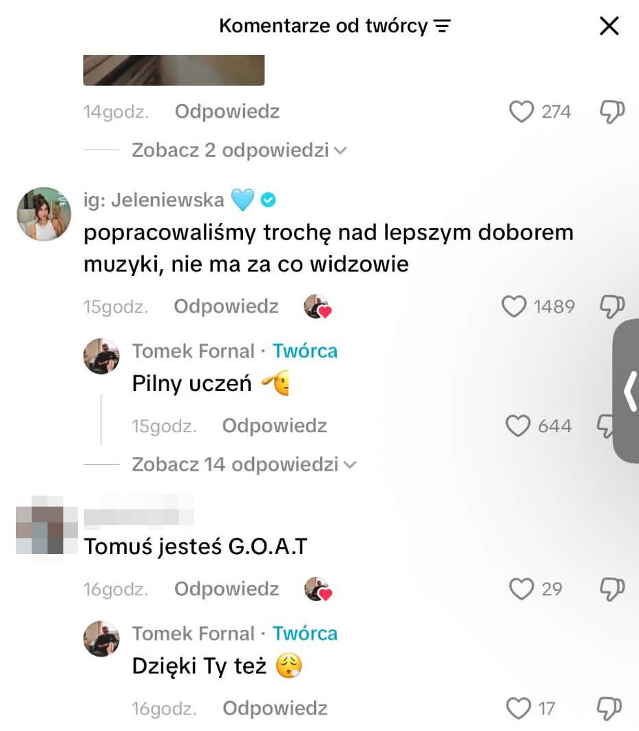 Jeleniewska i Fornal wymieniają komentarze