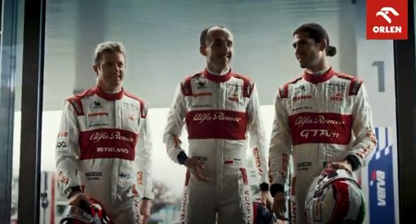 Robert Kubica, Kimi Raikkonen i Antonio Giovinazzi polecają kawę z Orlenu