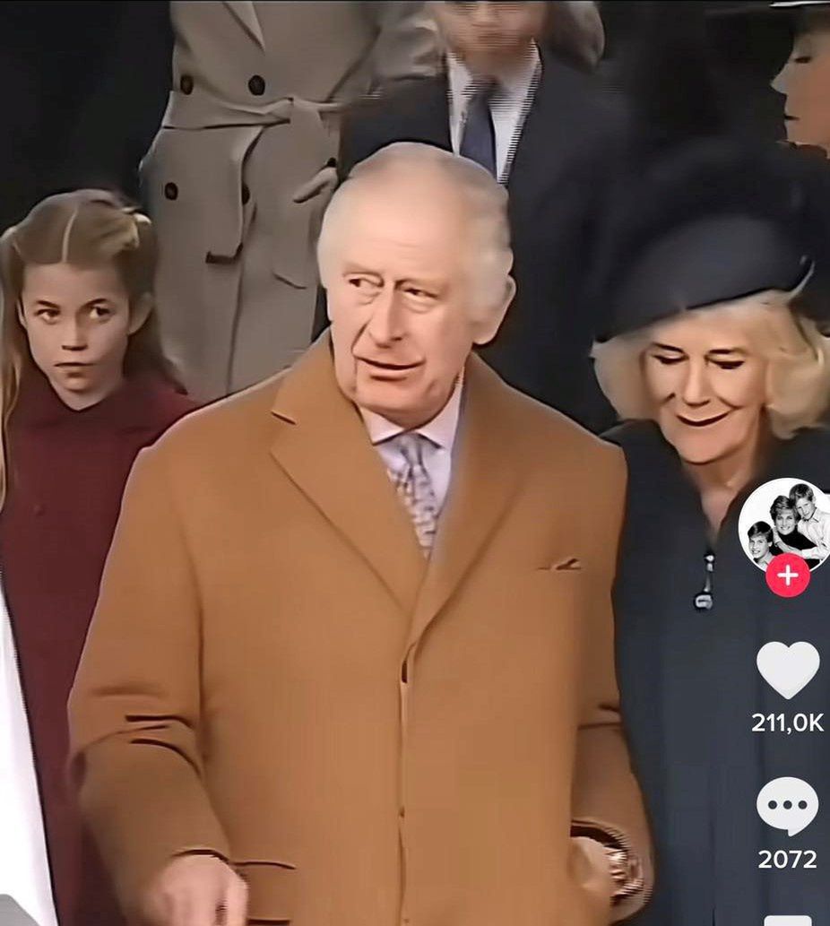 Księżniczka Charlotte mierzy wzrokiem Karola i Camillę. "Mała Diana"