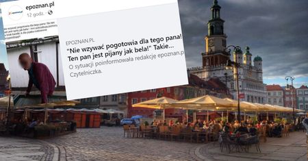 Poznań: wzywają pogotowie do bezdomnego mężczyzny. ''Ten pan jest spity jak bela''