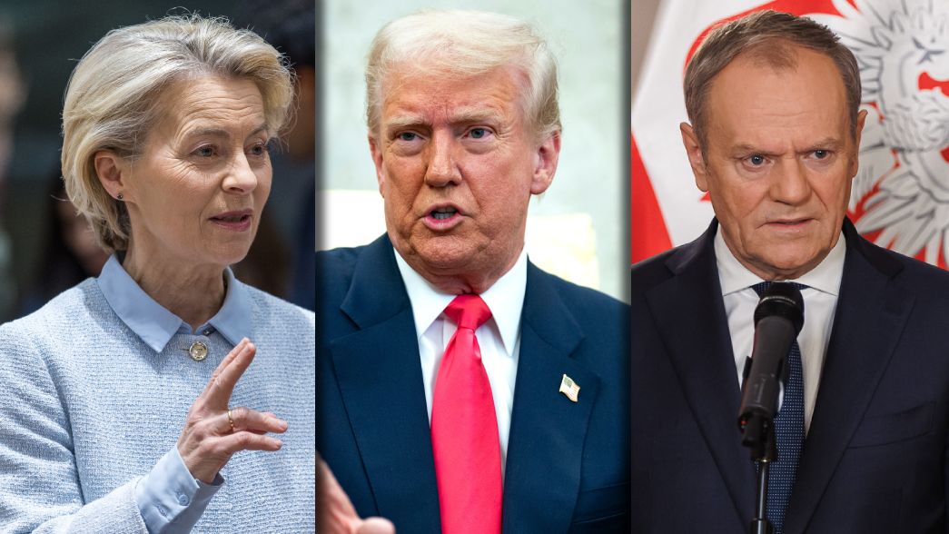 Ursula von der Leyen, Donald Trump i Donald Tusk