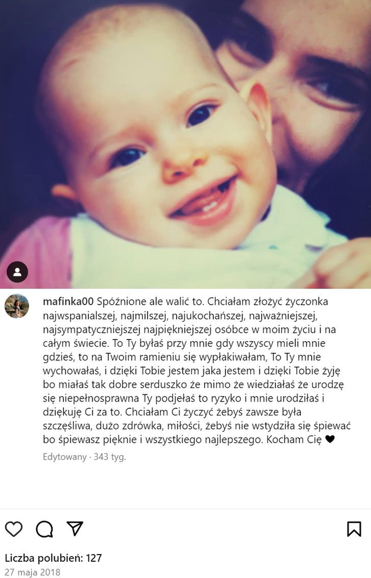 Wpis Matyldy Stuhr na Instagramie