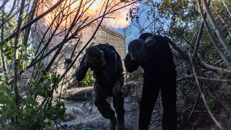 Temporary
DONETSK OBLAST, UKRAINE - 8 MAY: Ukrainian soldiers fire a mortar in the direction of Chasiv Yar, Ukraine, 8 May 2024. Diego Herrera Carcedo / Anadolu/ABACAPRESS.COM
AA/ABACA