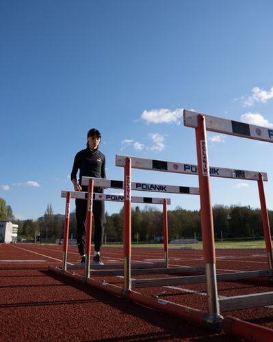 Anna Kiełbasińska w czasie treningów na stadionie w Olsztynie (fot. archiwum prywatne)