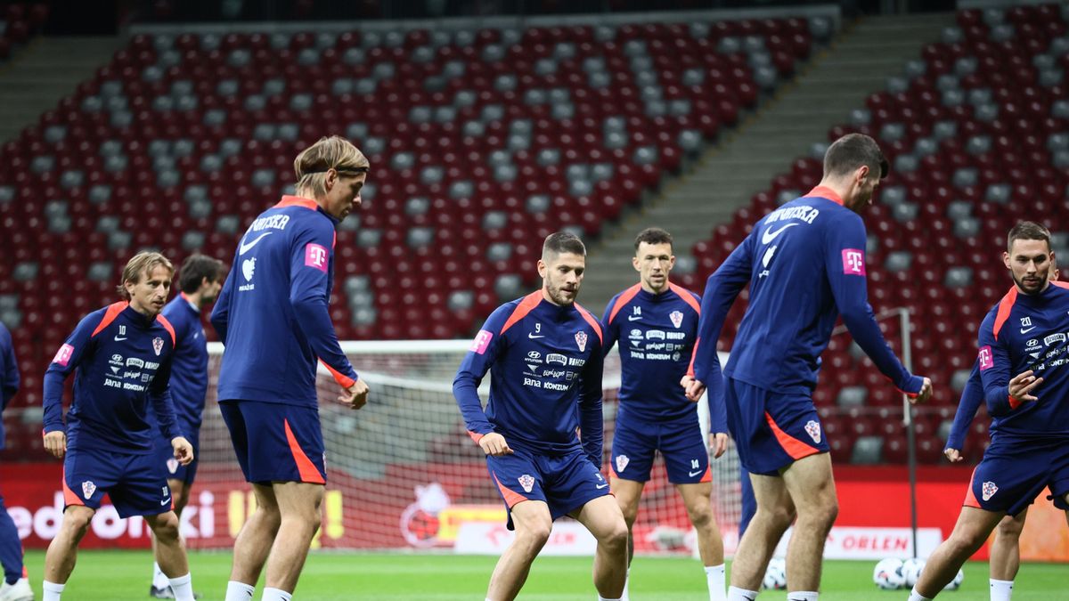 Reprezentanci Chorwacji na PGE Narodowym w Warszawie