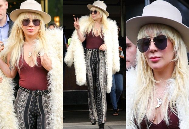 Lady Gaga w białym futrze w Nowym Jorku (ZDJĘCIA)
