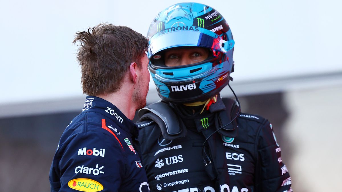 Max Verstappen (po lewej) i George Russell