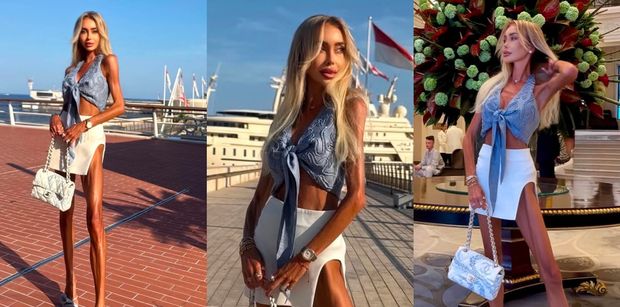 Julia Dybowska wystawia na pierwszy plan  ULTRASZCZUPŁE nogi, a fani drżą o jej zdrowie: "Skóra, kości, żyły..." (ZDJĘCIA)