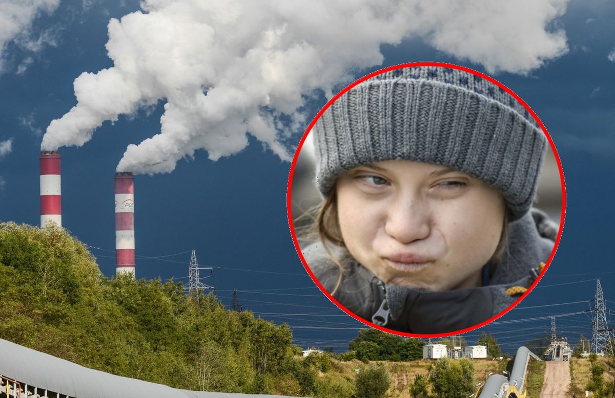 Greta Thunberg w Polsce. Ekipa filmowa przy Elektrowni Bełchatów