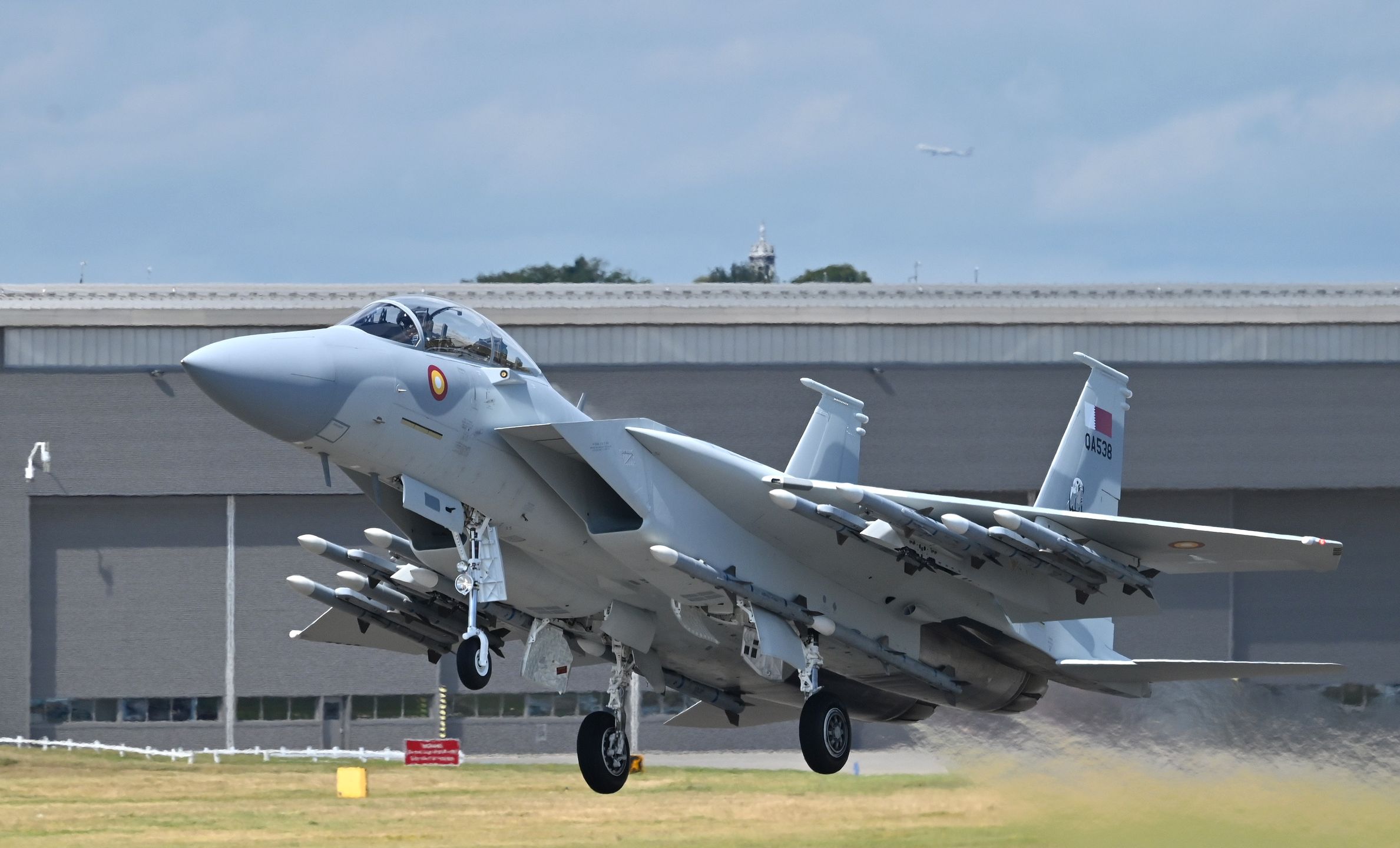 Boeing F-15EX katarskich sił powietrznych na Farnborough Air Sho