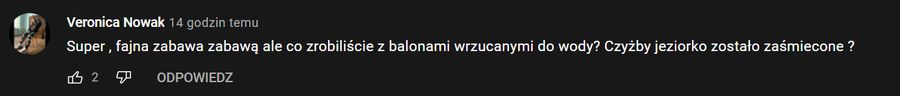 Społeczność doszukała się problemu we wrzucaniu balonów do wody