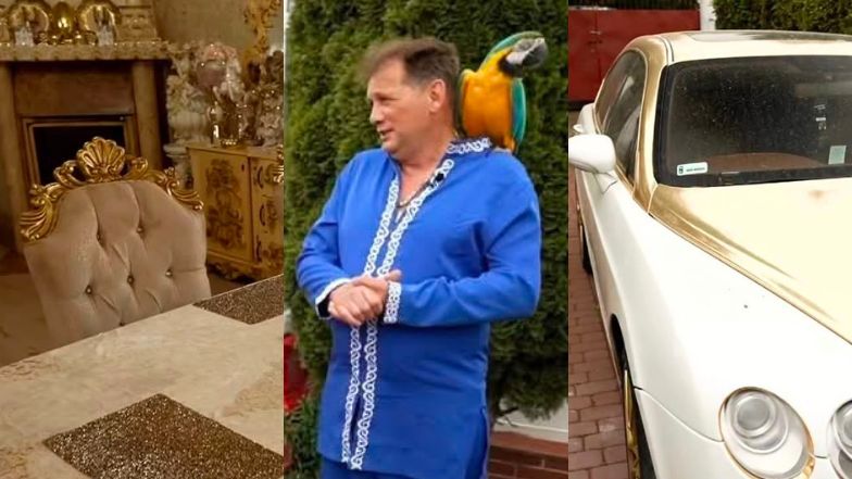 Bogdan Trojanek z papugą na ramieniu pochwalił się w "DDTVN" willą i bentleyem: "TROSZECZKĘ ZŁOTA" (ZDJĘCIA)